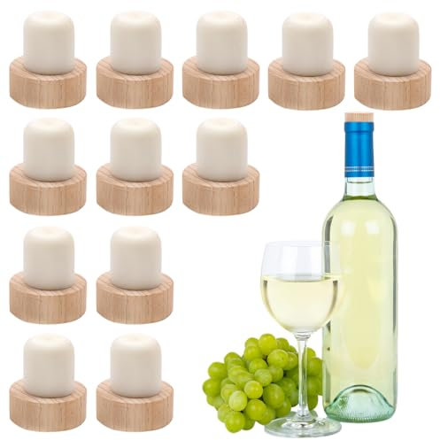 INHEMING 10 Stück Weinkorken Korken Flaschenkorken Griffkorken T-Förmiger Flaschenverschluss Wein Korken Bastelkorken Naturkorken Wiederverwendbar - 3 x 3.2 cm