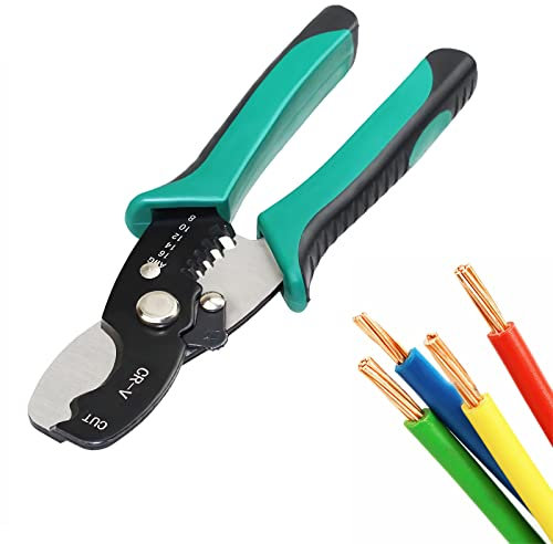 Cable Wire Cutters Wire Strippers Heavy Duty, Jewelry Wire Cutters for Crafts, High Leverage Cutter Multi-Function Hand Tool for Aluminum, Copper, Wire, Communications Cable