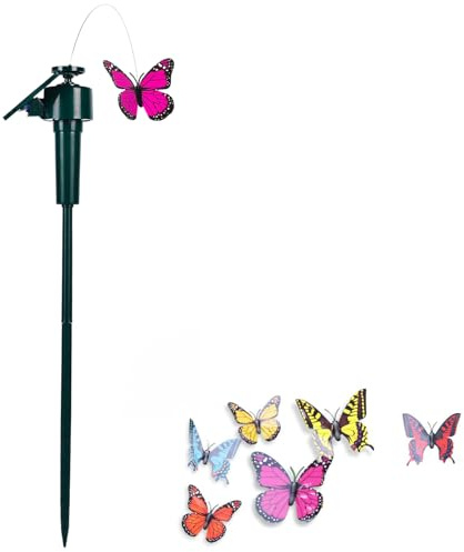 SEIWEI Butterfly Garden, Solar/Battery Powered Decorative Flying Fluttering Butterflies For Garden Yard Plants Flowers Patio Landscape Decor (Random Color)