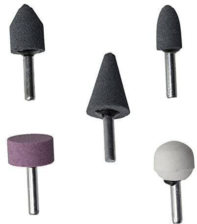 AERZETIX - C59613-5er-Pack Schleifsteine zum schleifen polieren und entgraten - auf schaft für bohrschrauber - für metalle glas keramik kunststoff holz