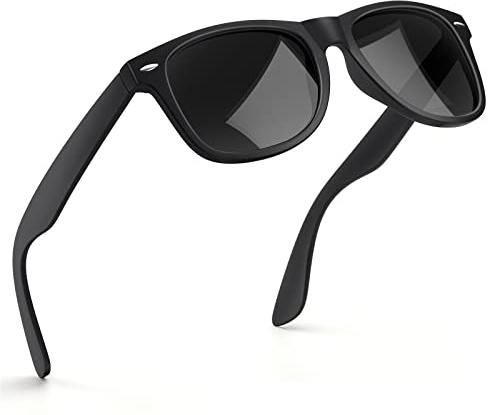 wearPro Polarised-Sunglasses-Mens-Womens-UV400-Protection Rectangular Sunglasses Retro Black Sun Glasses Unisex Classic Ultralight Shades For Cycling Driving Fishing(Black)