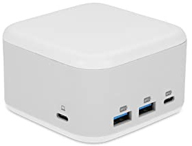 LMP PowerDock - Alimentation GaN 100 W et Station d'accueil USB-C 5 Ports avec USB, HDMI 2.0 et Gigabit Ethernet - 25186 (Blanc)