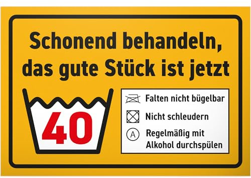 DankeDir! Das gute Stück ist Vierzig - 30 x 20 cm Schild - Partydeko Geburtstagskarte Geschenkidee Geburtstagsdeko - Geschenk Geburtstagsgeschenk 40. Geburtstag 40 Jahre Männer & Frauen 40er