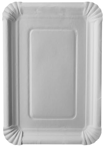250 Teller, Pappe pure eckig 18 cm x 26 cm weiss