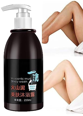 3 In 1 Effective Volcanic Mud Skin Whitening Body Lotion,250ml Lifusha Volcanic Mud Body Wash Whitening,Bath Whitening Mud,Deep Clean Fast Whitening Moisturizing Firming Skin (1 Pcs)