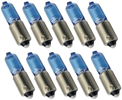 10x Stück SET SUPER WHITE H6W BAX9s 12V 6Watt Glühbirnen Halogen Auto Lampen Metall Bajonettsockel Standlichtlampen - Hallenwerk