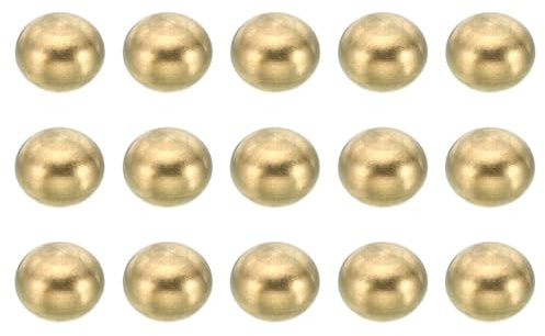 PATIKIL M4x0.7 Gewinde Hutmuttern Knopf 15 Pack Messing Kugel Lampe Dekoration Schraubkappen Mutter Abdeckmutter für Möbel Beleuchtung oder Basteln Projekt 7.5mm