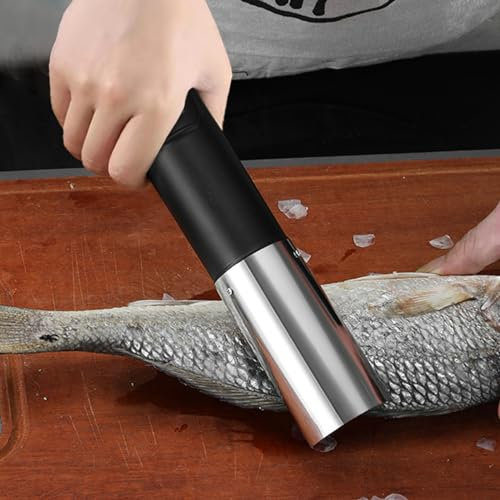 Escamador De Pescado Profesional Electrico Potente Raspador De Escamas De Pescado Limpiador Automático De Pescado A Prueba De Agua Recargable Raspador De Pescado Multifuncional,Black