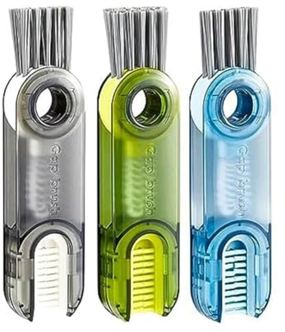 Booso Multifunctional Space Cleaning Brush, Multi-Functional Crevice Cleaning Brush, Tiny Bottle Cup Lid Detail Brush 3.4x11.4x1.6cm