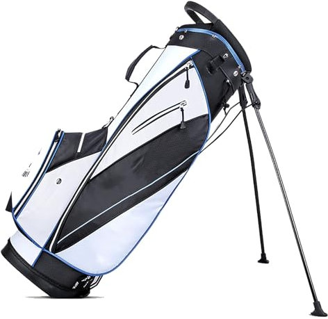 Golfbag mit 14-Wege-Trennwand, Tragbare Golftasche aus verschleißfestem, Platzsparende Golf Travel Bag für Damen und Herren (Color : Blue Hemming)