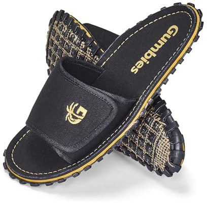 Gumbies Strider Unisex Slides, with Supersoft Cotton Adjustable Strap, Cotton Footbed & Recycled Rubber Sole - Comfort Guaranteed