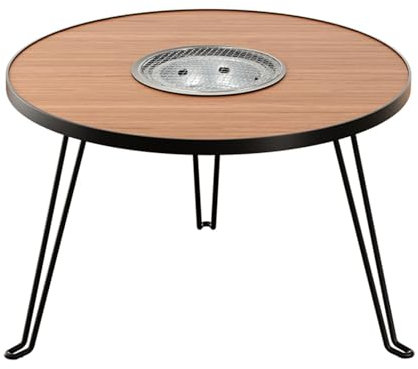 Mesa redonda Fire Pit,con Fire Pit Grill,Tazón de fuego resistente,Hogueras de leña para patio exterior,Chimeneas de patio,Barbacoa grande (Color : Style1)