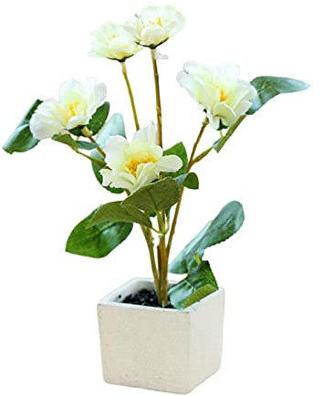 Planta Artificial Bonsai Bonsái de Flores Artificiales Realista, sin riego, No se decolora, rosal Artificial, Planta de Flores Falsas en Maceta for Oficina Bonsai Artificial (Color : C)