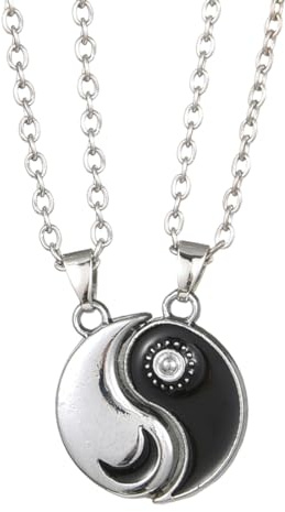 QEQSHQO Yin Yang Kettenanhänger passend für Paare Freundschaftskette Geschenk für beste Freundin Freundin