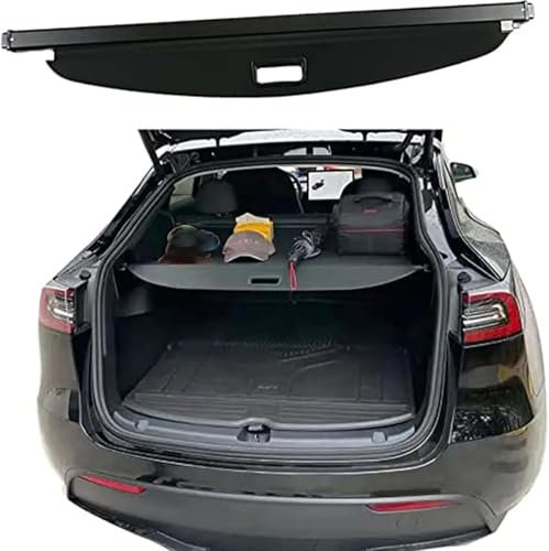 GuGuoZZ Auto Einziehbare Hintere Kofferraum Hutablage Für Tesla Model Y 2020-2023 Hintere Kofferraum Hutablage wasserdichte Schattenschutz