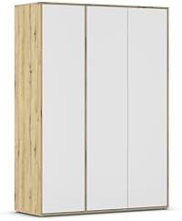 Rauch Möbel NABILA, Kleiderschrank, Farbe Weiß/Eiche Artisan, Breite 140 cm | Schrank, Mehrzweckschrank, 3-türig, Push-to-open, Zubehör Basic, für Schlafzimmer, Kinderzimmer, Studentenwohnung