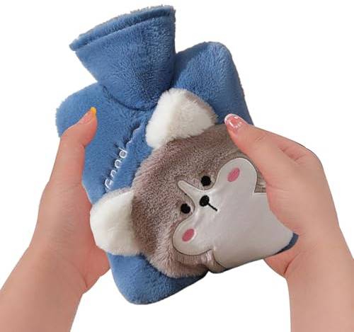 Wärmflaschenbezug, Cartoon-Winter, 1000 ml, Heizkissen mit weichem Bezug, großes Fassungsvermögen, Bettwärmer für Bett, Füße und Taille