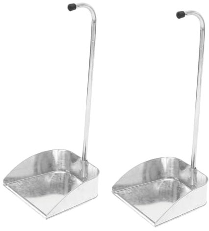 IWOWHERO 2piezas Pala De Basura Multiusos Hierro Inoxidable Mango Fácil De Transportar para Diseño Pulido