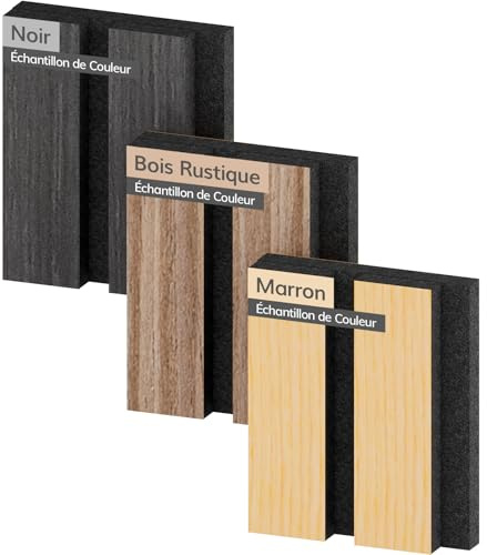 TONOR Panneaux Acoustiques en Placage de Bois, 9,8 x 8 x 1,9 cm Panneaux Muraux, Aspect Bois, Barrière Acoustique en Fibre de Polyester pour Traitement Acoustique et Décoration Murale, 3 Couleurs