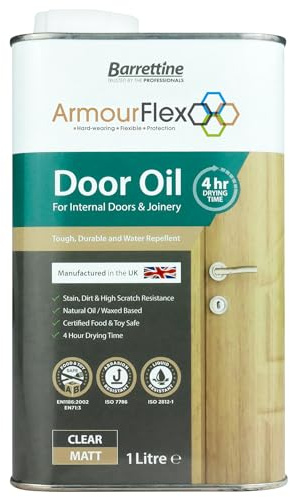 Barrettine Door Oil Matt Finish (1L) - Water Repellent, Wax Based, Natural Door Oil for Internal Doors & Joinery with Stain, Dirt & High Scratch Resistance