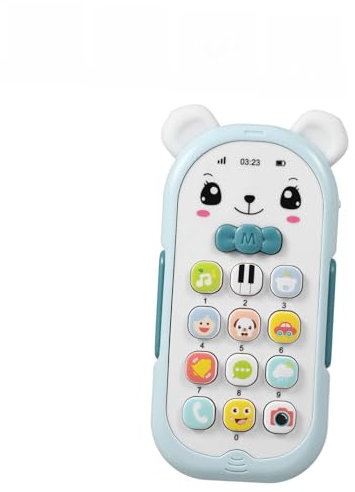 UPKOCH Baby Telefon Spielzeug Mit Licht Und Musik Musikalisches Handyspielzeug Für Kleinkinder 6-12 Monate Förderung Von Greifen Und Hand-Auge-Koordination Sicheres Cartoon Design