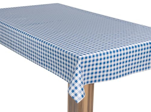 laro Wachstuch-Tischdecke Karo Kariert Blau Weiß, 100x140 cm | Wachstischdecke, Gartentischdecke
