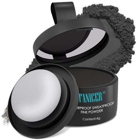 Ansatzpuder, Ansatzpuder für Männer und Frauen, Kaschieren vom Haaransatz, Concealer zur Haarverdichtung, für dünner werdendes Haar, 4g (Schwarz)