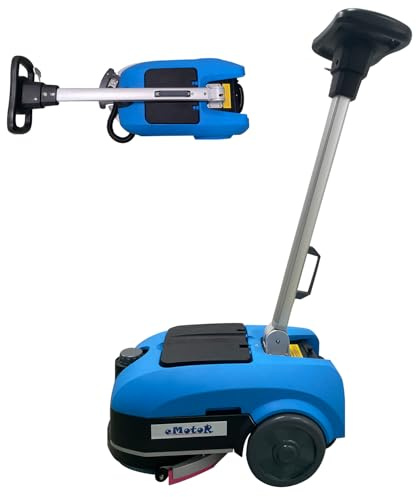 Emotor Portable Commercial Floor Scrubber Machine,Walk Behind Automatical Floor Scrubber with 360 Degree Rotation Squeegee