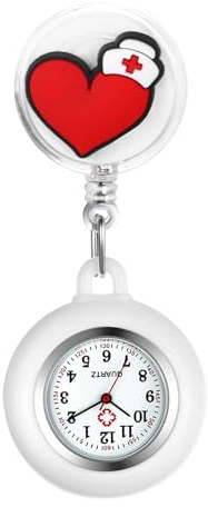 Avaner Krankenschwesteruhr Damen Silikon Pflegeruhr: Schwesteruhr mit Clip Herren Taschenuhr Kitteluhr Pflegeruhr FOB Uhr Anlog Quarzuhr für Arzt Doktor