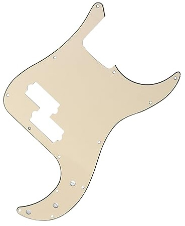 3-lagiges Pb Bass Schlagbrett mit 13 Löchern für Bass, Beige | Kunststoff, Schutzfolie gegen Kratzer, Dekorative Ausführung, Passend für Pb Bassgitarre und Bass