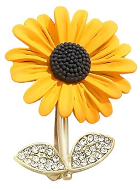1 Pcs Sunflower Pin Badge,Sophisticated Sunflower Brooch,Yellow & Gold Sunflower Badge,Pin Badge for Women's Scarf & Clothing Accessories