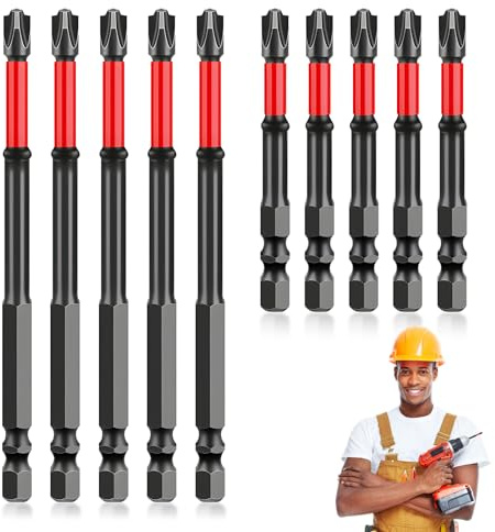 FPH2 Impact Screwdriver Bit Set - S2 Steel 65mm & 110mm Slotted Heads 1/4 Inch Hex Shank, CNC Machined Tips with Magnetism, Cross Slot Screw Driver Drill Bits Used Electricians