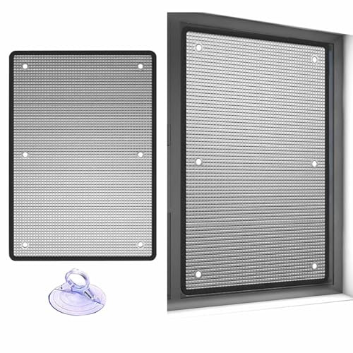 Hitzeschutzfolie Fenster Sonnenschutzfolie Wärmereflektierende Aluminium Folie Mit Saugnäpfen Für Fenster Innen Oder Außen Dachfenster Sonnenschutz(Schwarz,90x130cm)