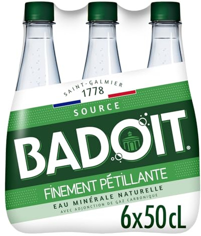 Eau Minérale Naturelle Gazeuse Finement Pétillante BADOIT - le pack de 6 bouteilles de 50cL