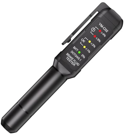 Brake Tester, Fluid Detector, 6.02x1.18x0.98in Oil Moisture, High-Sensitivity Sensor, Five LED Indicators for Accurate Diagnostic, Reliable Vehicle Inspection, Precise Content Measurement