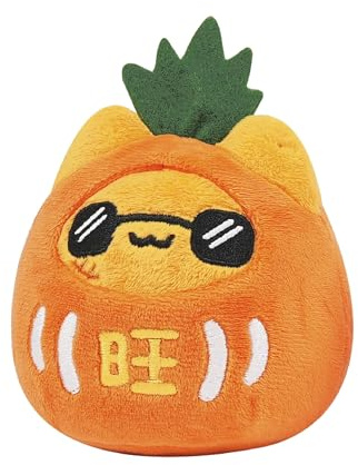 bugcatcapoo Lucky Daruma Wobble Plush Figure 3.5, Official Licensed Orange Prosperity Design, Wealth & Good Luck Fortune Tumbler, Perfect for Gifting, Desk Decor Accessory