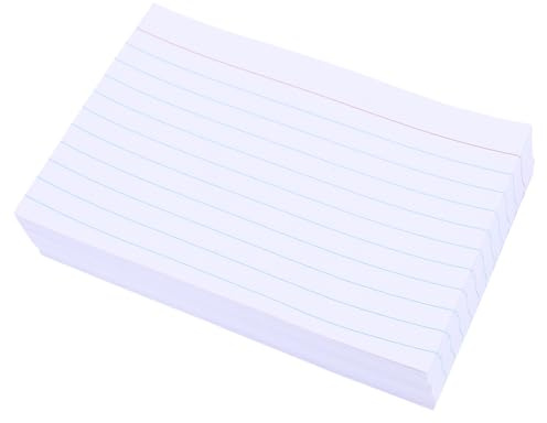 TEHAUX Lot de 200 Fiches Lignées 3 X 5 Pouces Papier Épais pour Révision et Prise de Notes Format Petit Portable pour Fournitures Scolaires et Bureau