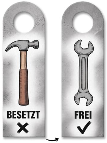 Besetzt Frei Hammer Schraubenschlüssel Türhänger für Werkstatt Lustiges Werkstattschild für Heimwerker