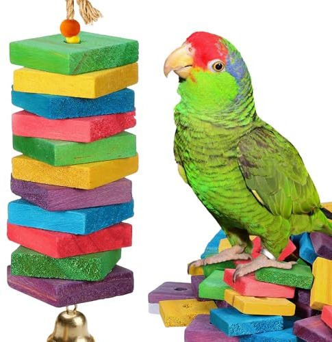 iplusmile 100pcs Parrot Wooden Chew Toy Bird Bite Toy Teeth Grinding Plaything for Pet Chewing Wooden Chip Parrot in DIY Scenario Random Color