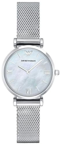 EMPORIO ARMANI Gianni T-Bar AR1955 - Mouvement Quartz - argent et Cadran Nacre - Femme