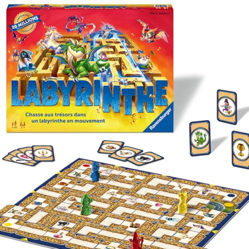 Ravensburger - Labyrinthe - Jeu de Société 7 Ans et Plus - Jeu de Plateau Famille - Stratégie et Réflexion - 2 à 4 Joueurs - Nouvelle Édition - Version Française - 26743