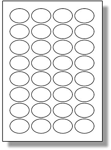 Label Planet® 32 Per Sheet, 5 Sheets (160 Oval Labels). Plain White A4 Matt Oval Paper Labels 40 x 30mm LP32/40OV
