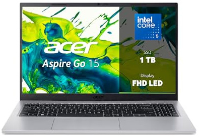 Acer Aspire Go 15 AG15-72P-54CZ Ordenador portátil, Ordenador portátil, procesador Intel Core 5 120U, 16 GB DDR4 RAM, 1024GB SSD PCIe NVMe, Pantalla FHD de 15,6, Intel Graphics, Windows 11 Home