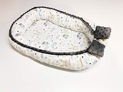 Kuschelnest für Babys und Säuglinge, Nestchen, Reisebett, 100% Baumwolle, antiallergisch