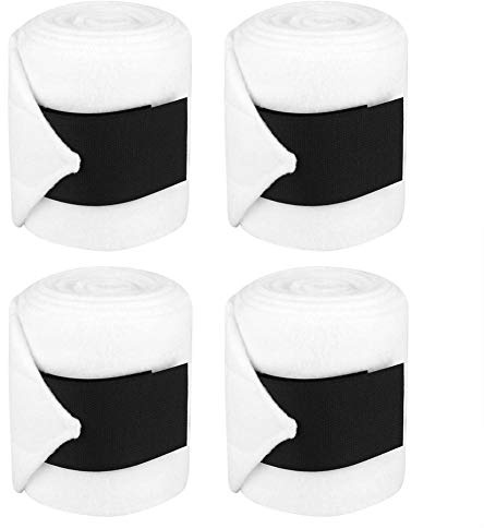 polo wraps polo wraps 4Pcs Polo Wraps Bandages Stable Bandages Horse Equestrian Leg Wraps Horse Leg Boot White