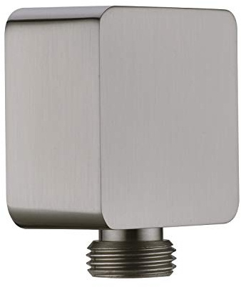 Brass Wall Supply Elbow, Nicmondo G1/2” Square Shower Hose Connector, Drop Ell Wall-mounted Union Water Outlet for Handheld Shower Handshower,Brushed Nickel