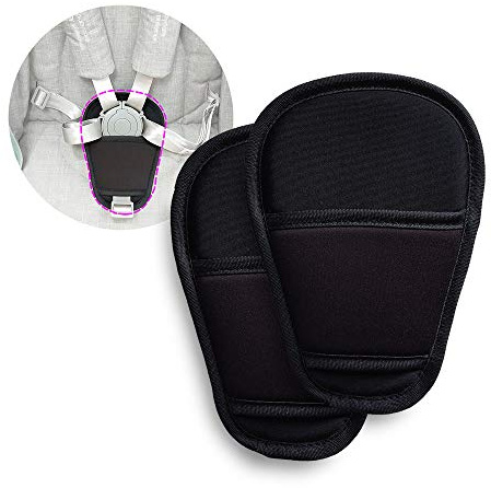 SeedFuture 2 Piece Baby Stroller Car Seat Seat Belt Cushion Universal High Chair Crotch Belt Pads for Newborns Infants and Kids (Crotch Pads)