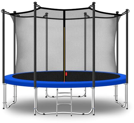 Baunsal® Trampolin Outdoor Ø 366 cm (JS-IN) blau als Komplettset Gartenspielzeug Kindertrampolin Gartentrampolin rund Garten Spielzeug für Kinder