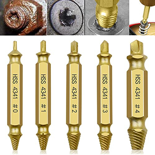 Omninmo Kit d'extraction de vis endommagées, extracteur de vis dénudées, extracteur de titane de fil cassé, outils d'entretien de goujon, outil de retrait de vis, extracteur de boulon cassé et
