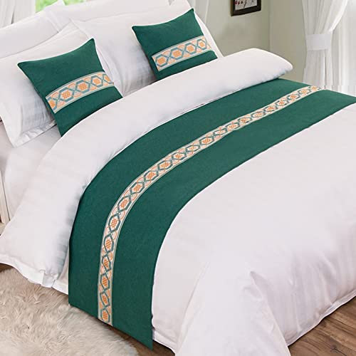 DAYDAY helper Bettläufer für Bettfüße, Streifen, Patchwork, Leinen-Bettwäsche, Dekoration, Bettschal, Bettdecke, Tagesdecke, Schutz für Hotel, Schlafzimmer, 180 x 50 cm